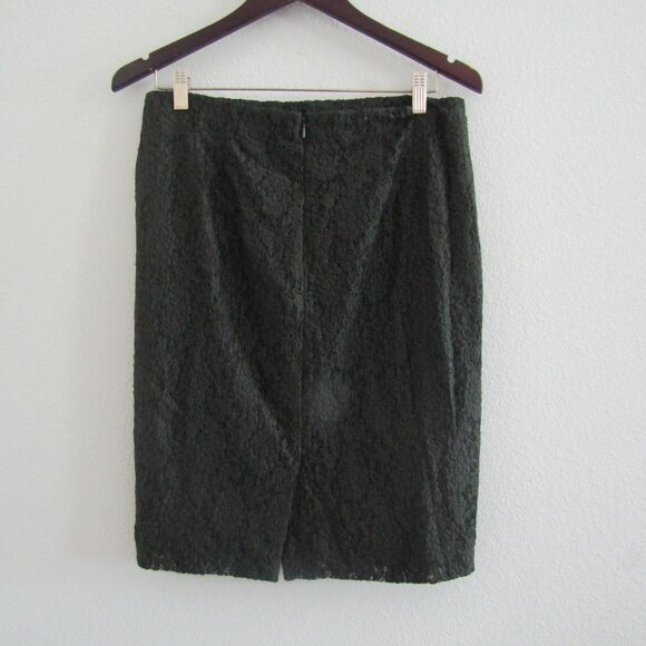 Ann Taylor Pencil Skirt 10 Petite Green Floral Lace Feminine Classic Business - Picture 6 of 12